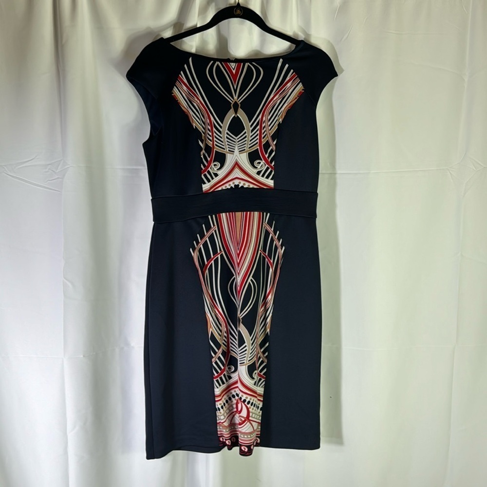 Dressbarn Geometric midi‎ dress sz 12
